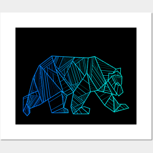 Geometric Bear Shirt Camping and Hiking  Wilderness Posters and Art